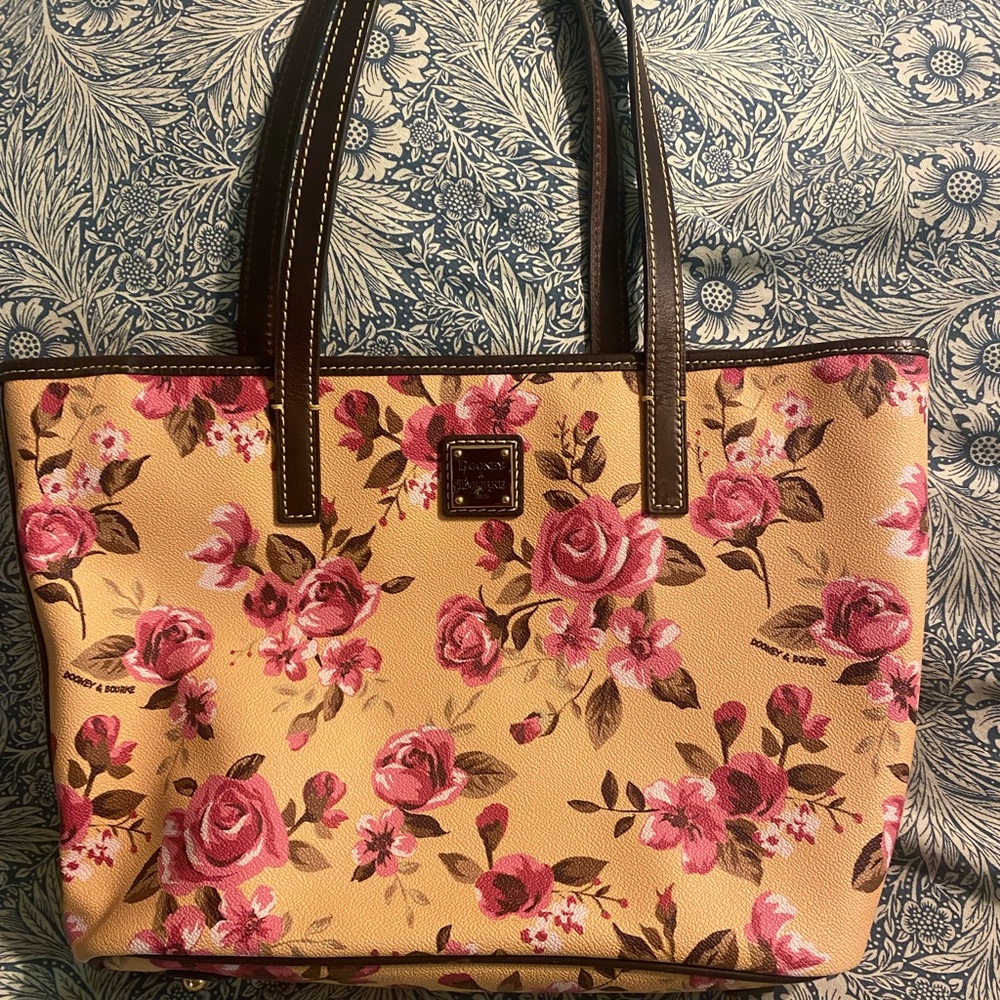 Dooney & Bourke Cabbage Rose Yellow Tote